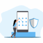 Free security pattern lock vector